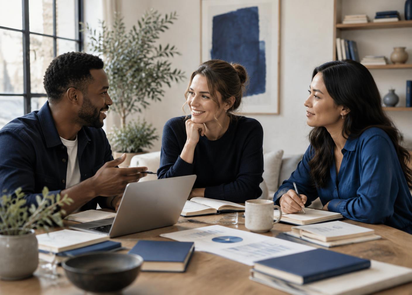 Entrepreneurs discussing business growth